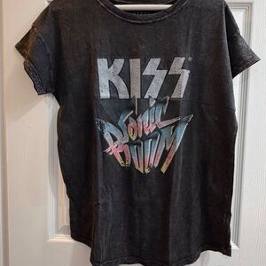 New Vintage Canvas Kiss Sonic Boom Women's T Shirt Size Small Tee Mineral Wash